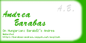 andrea barabas business card